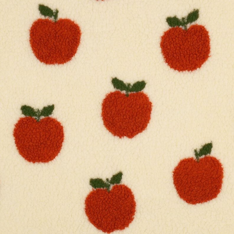 Teddyplüsch Äpfel | Poppy Fabrics – wollweiss/terracotta, image number 1