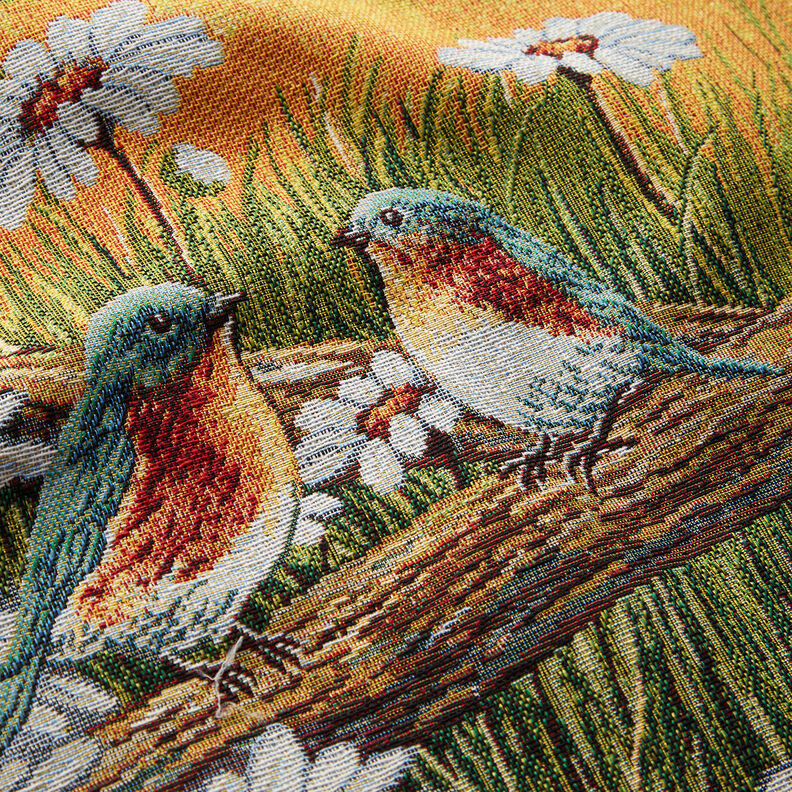Dekopanel Gobelin Vogelpärchen – karminrot/hellbeige,  image number 2
