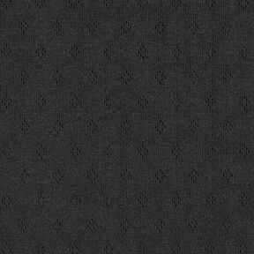 Feinstrickjersey mit Lochmuster – schwarz, 