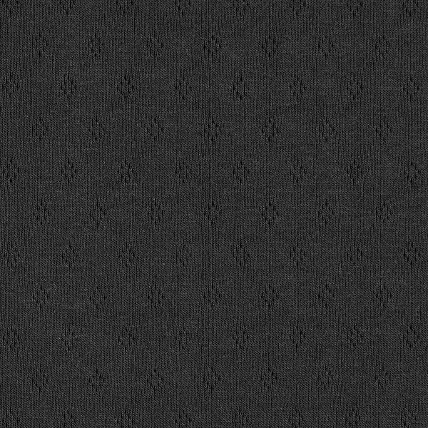 Feinstrickjersey mit Lochmuster – schwarz | Reststück 50cm