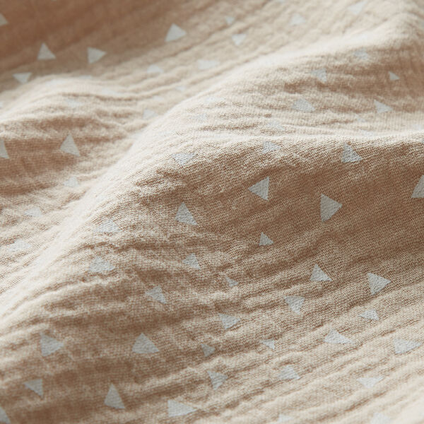 Musselin/ Doppel-Krinkel Gewebe Dreiecke – sand/weiss, image number 2