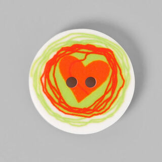 Kunststoffknopf Retroherz 1, 