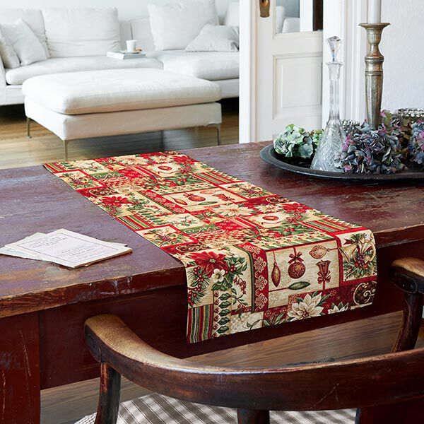Dekostoff Gobelin Weihnachtsmotive – creme/rot, image number 6