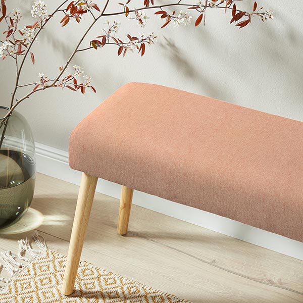 Dekostoff Halbpanama Chambray recycelt – terracotta/natur | Reststück 50cm