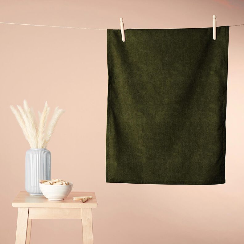 Frotteestoff Stretch Uni – dunkeloliv, image number 8