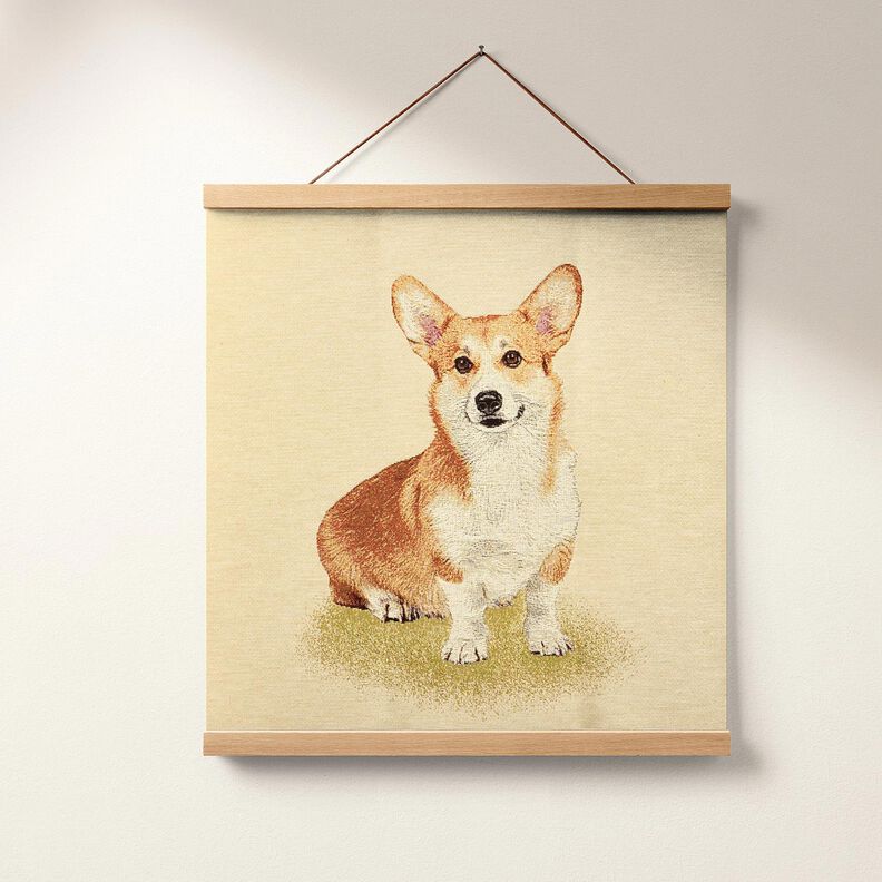 Dekopanel Gobelin kleiner Corgi &ndash; hellbeige/karamell,  image number 6