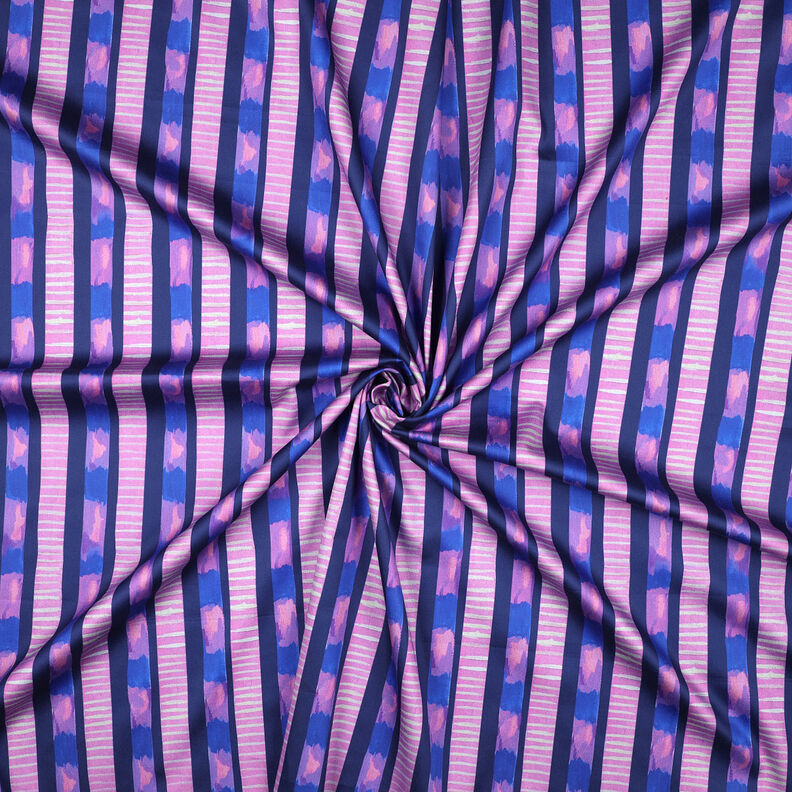 Baumwollsatin Streifen | Nerida Hansen – marineblau/pink,  image number 3