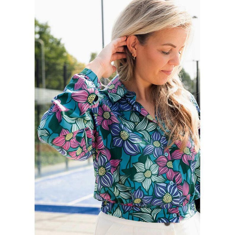 LENZING™ EcoVero™ Viskosestoff Blumen | Poppy Fabrics – merlot/apricot,  image number 5