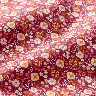 Baumwollstoff Cretonne kleine Blüten – himbeere/rosé, 