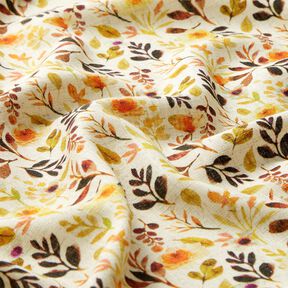 Viskose-Leinen-Mix Herbstlaub – hellbeige/orange, 