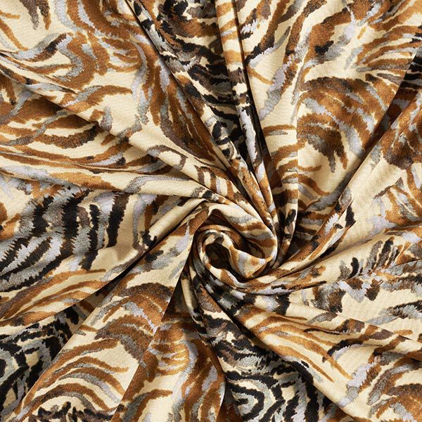 Viskosejersey abstrakte Pflanzen – beige, image number 3