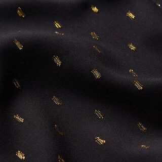 Viskosestoff Glitzertropfen – schwarz, 