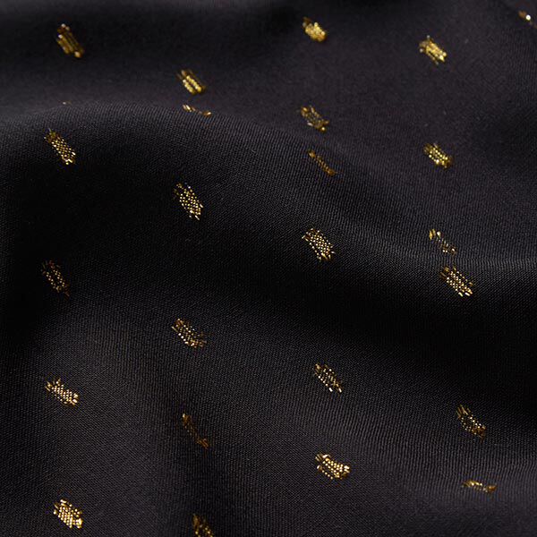 Viskosestoff Glitzertropfen – schwarz,  image number 3