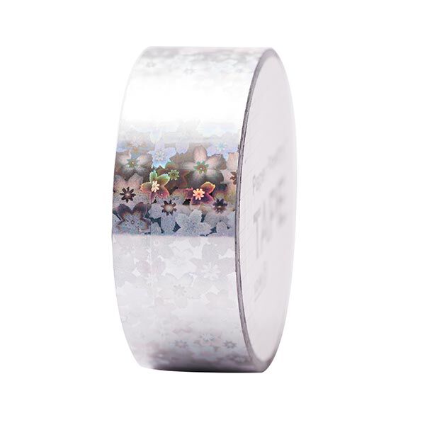Holographic Washi Tape Blumen 4 | Rico Design - silber, image number 1