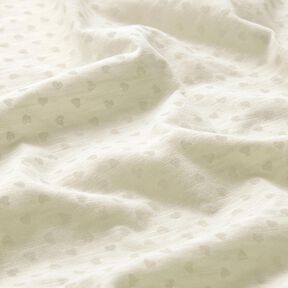 Baumwolljersey kleine Herzchen – wollweiss, 