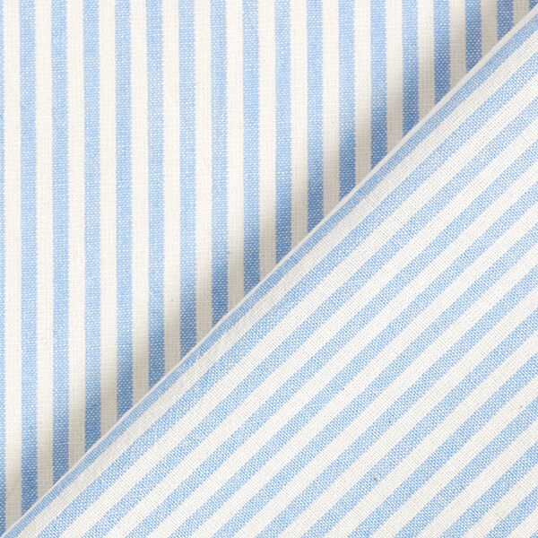 Baumwoll-Viskose-Mix Streifen – hellblau/wollweiss | Reststück 50cm