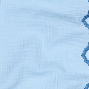 Musselin/ Doppel-Krinkel Gewebe beidseitige Bogenkante  | Poppy Fabrics – hellblau/königsblau, 