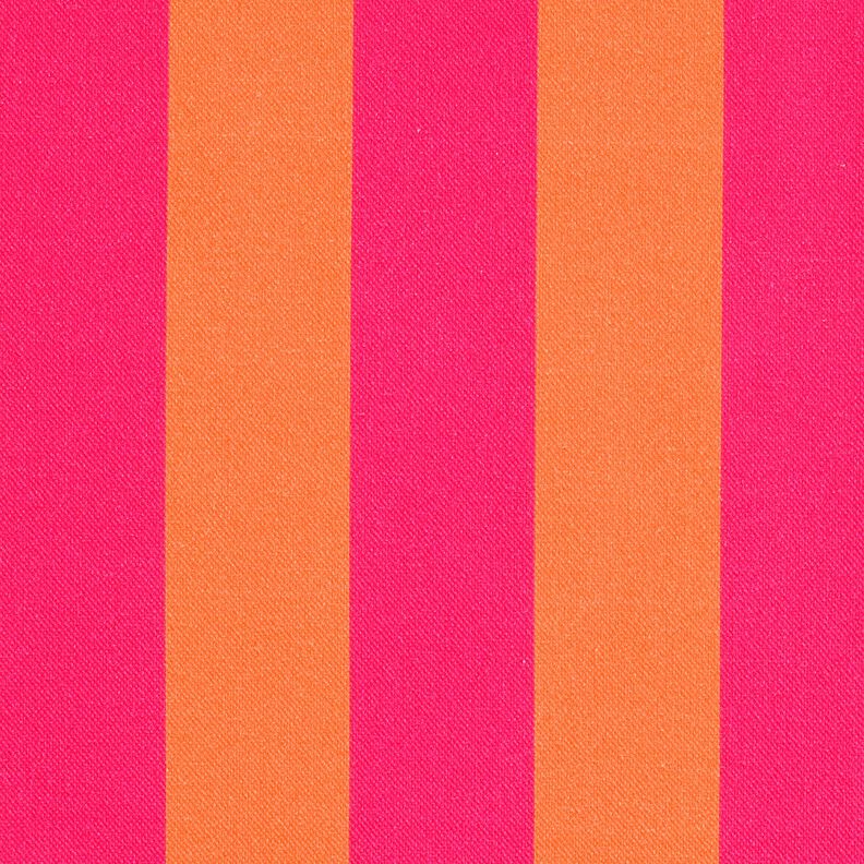Dekostoff Halbpanama Blockstreifen – intensiv pink/orange,  image number 1