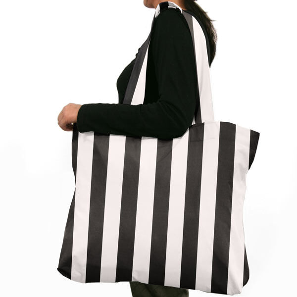 Baumwollköper Streifen – schwarz/weiß | Reststück 100cm