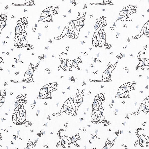 Popeline Origami-Katzen – weiss/schwarz, image number 1
