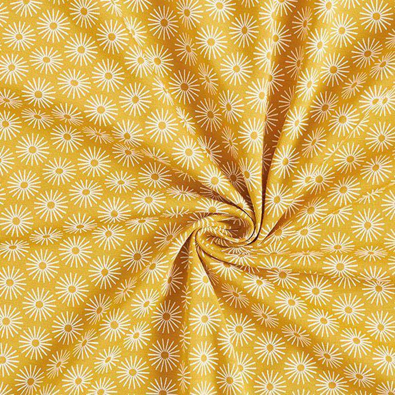 Baumwolljersey Strahlen-Blume – currygelb,  image number 3