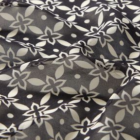 Chiffon Blumenornamente – schwarz/weiss, 