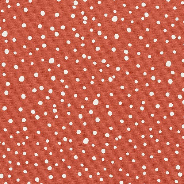 Baumwolljersey unregelmäßige Punkte – terracotta | Reststück 50cm