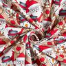French Terry Sommersweat Rentier, Weihnachtsmann und Schneemann – wollweiss,  thumbnail number 3