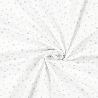 Baumwollstoff Cretonne kleine Glitzersterne – silber, 
