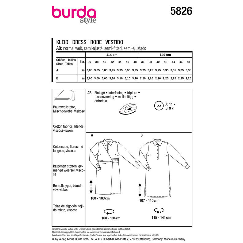 Kleid | Burda 5826 | 36-48,  image number 9