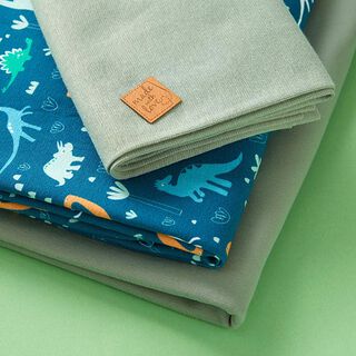 Stoffpaket Jersey Dinowelt | PETIT CITRON – petrol, 