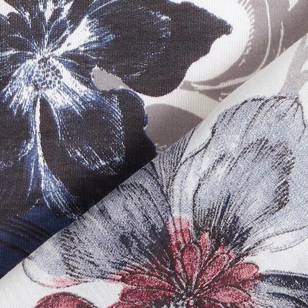 Seiden-Viskose-Satin ornamentale Blumen – weiss, image number 5