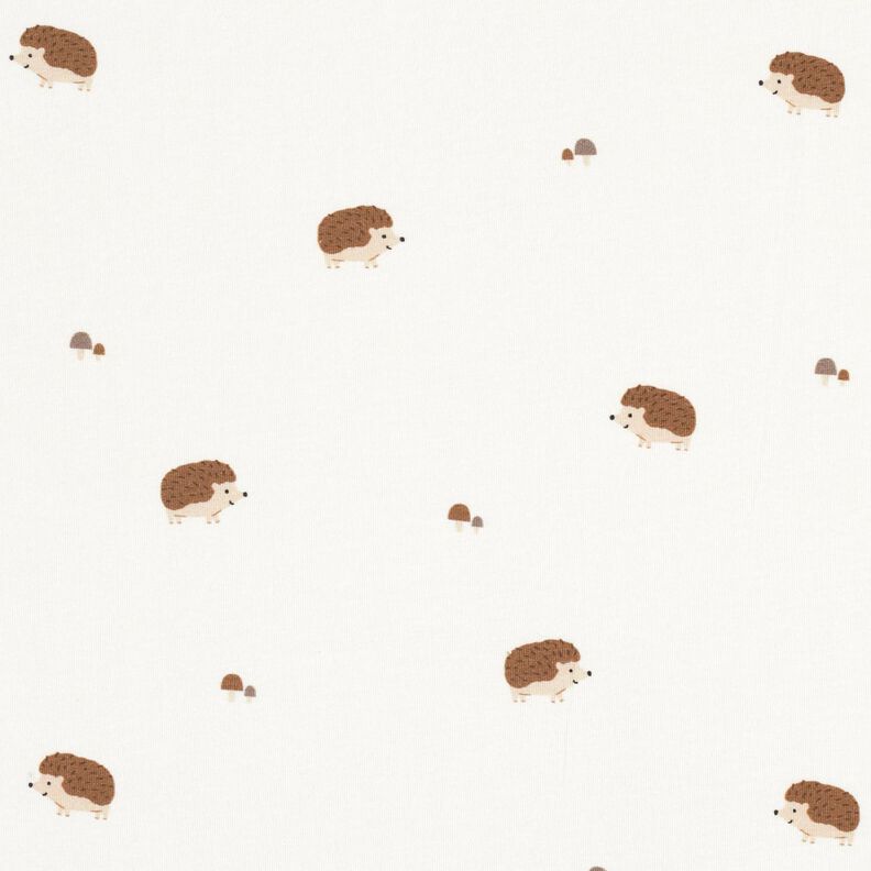 Baumwolljersey glückliche Igel – wollweiss,  image number 1