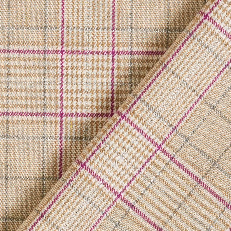 Viskose-Mix Glencheck mit Lurex – mandel/traube,  image number 4