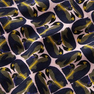 Baumwolljersey Pinguin Familie – rosa, 