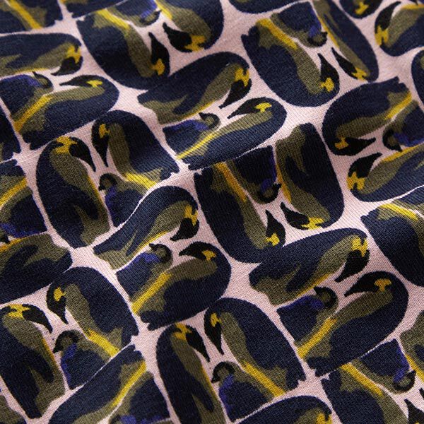 Baumwolljersey Pinguin Familie – rosa, image number 2