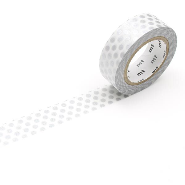 Washi Tape Punkte 1 – weiss/silber | Masking Tape,  image number 1