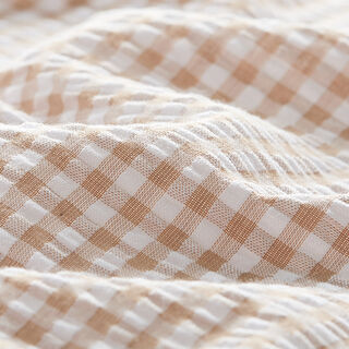 Seersucker Baumwollmix Vichy-Karos – beige, 
