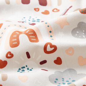 Popeline Regenbogen – hellbeige, 