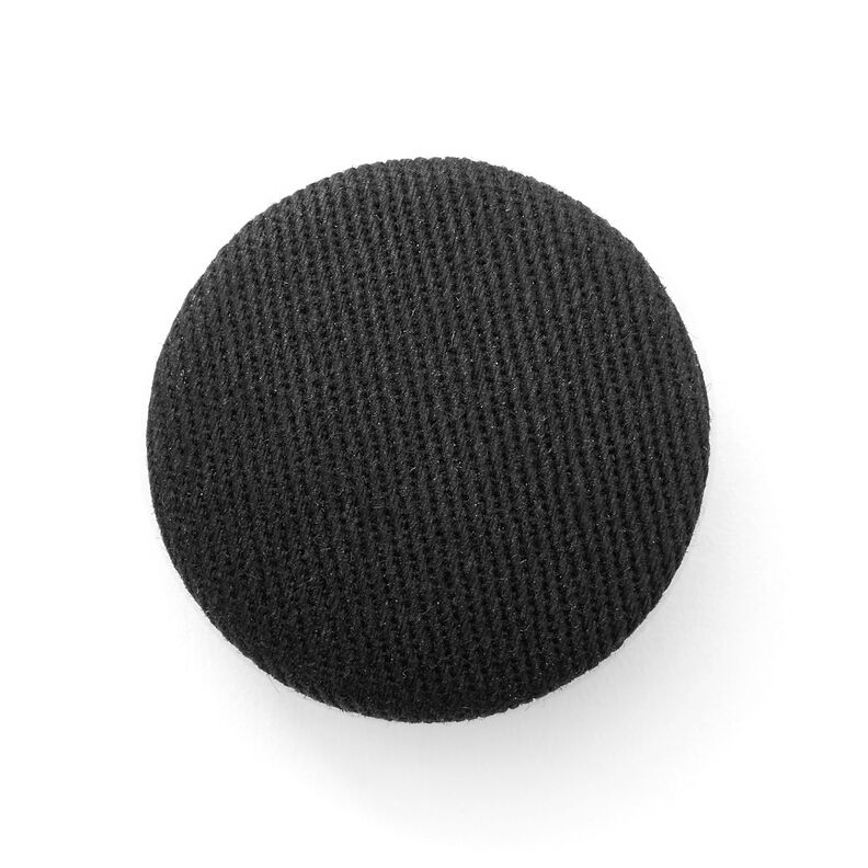 Bezogener Knopf, Baumwollköper – schwarz,  image number 1