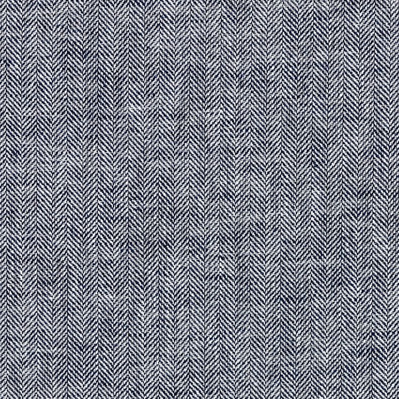 Leinen-Baumwoll-Mix Fischgrat – nachtblau,  image number 1
