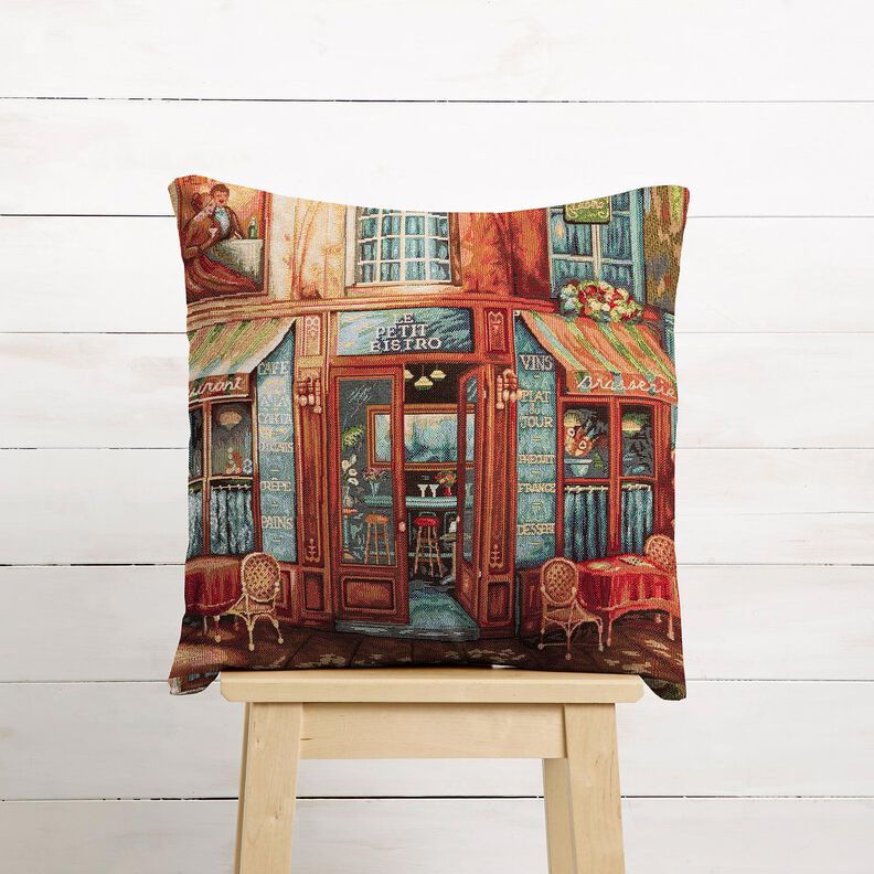 Dekopanel Gobelin französisches Bistro – blau/terracotta, image number 6
