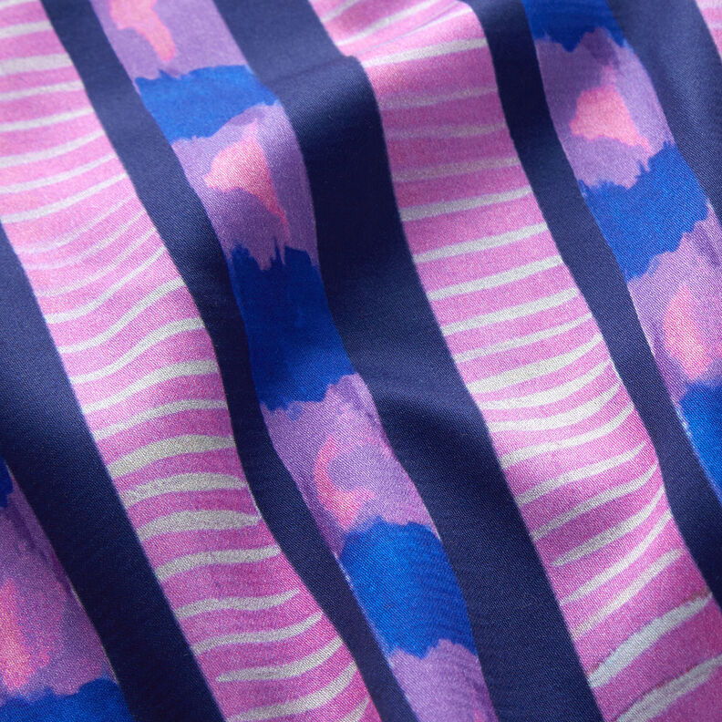 Baumwollsatin Streifen | Nerida Hansen – marineblau/pink,  image number 2