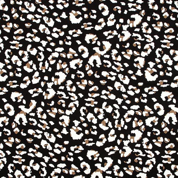 Viskose-Leinen-Mix Leopardenmuster – schwarz | Reststück 50cm