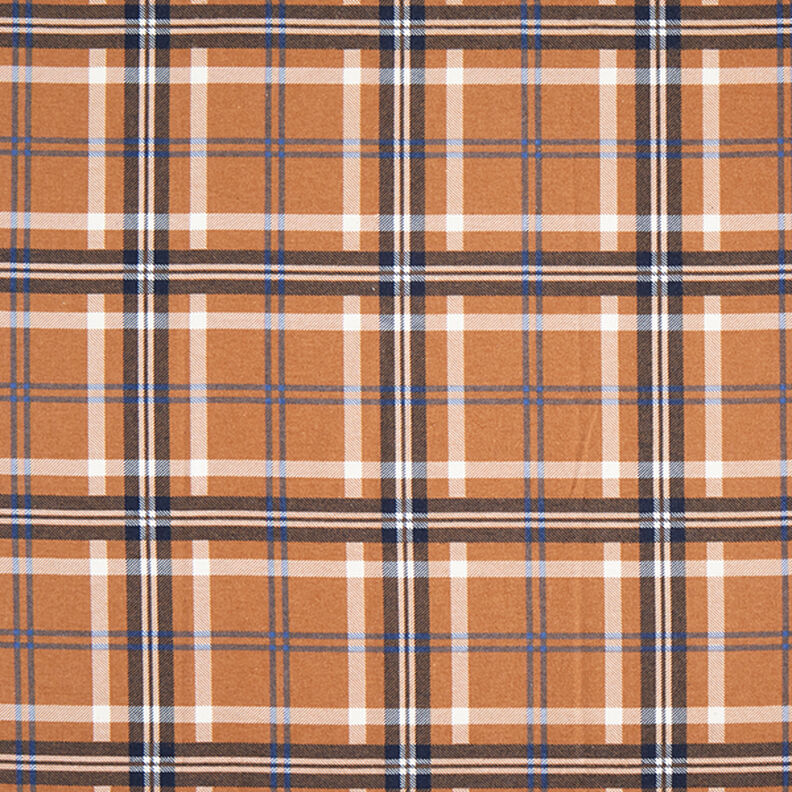 Baumwollflanell Karomuster Druck | by Poppy – rehbraun/königsblau,  image number 1