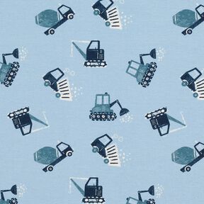 French Terry Sommersweat Baustelle – hellblau,  French Terry Sommersweat Baustelle – hellblau,