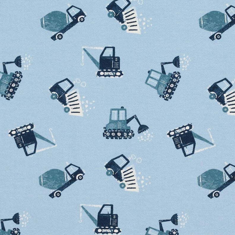 French Terry Sommersweat Baustelle – hellblau, image number 1