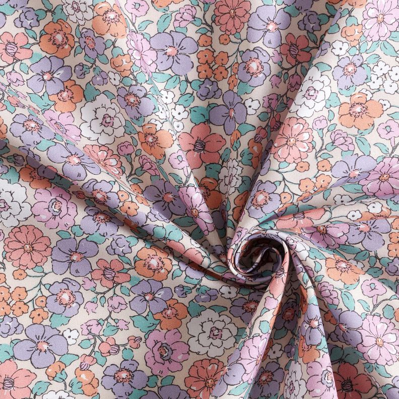GOTS Baumwollpopeline Blumenwiese | Poppy Fabrics – natur,  image number 3