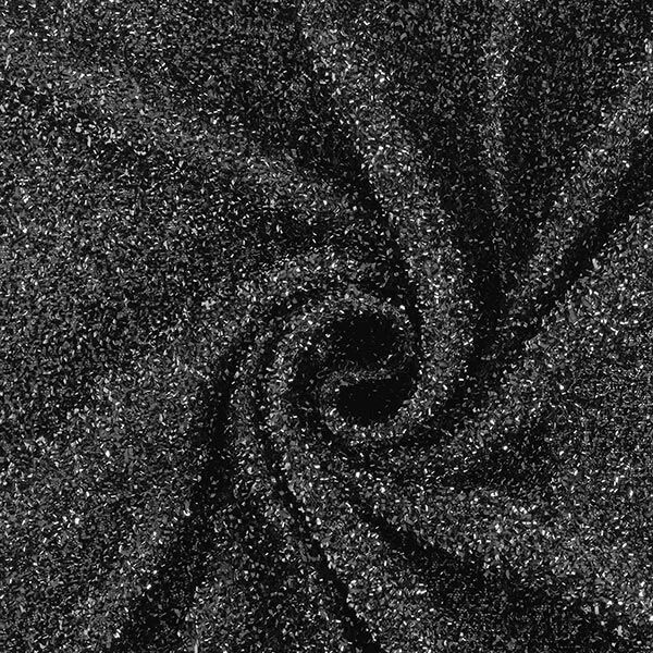 Karnevalsstoff Strick-Lametta – schwarz | Reststück 100cm