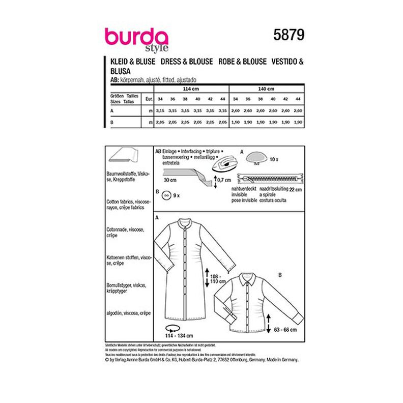 Kleid / Bluse | Burda 5879 | 34-44,  image number 9